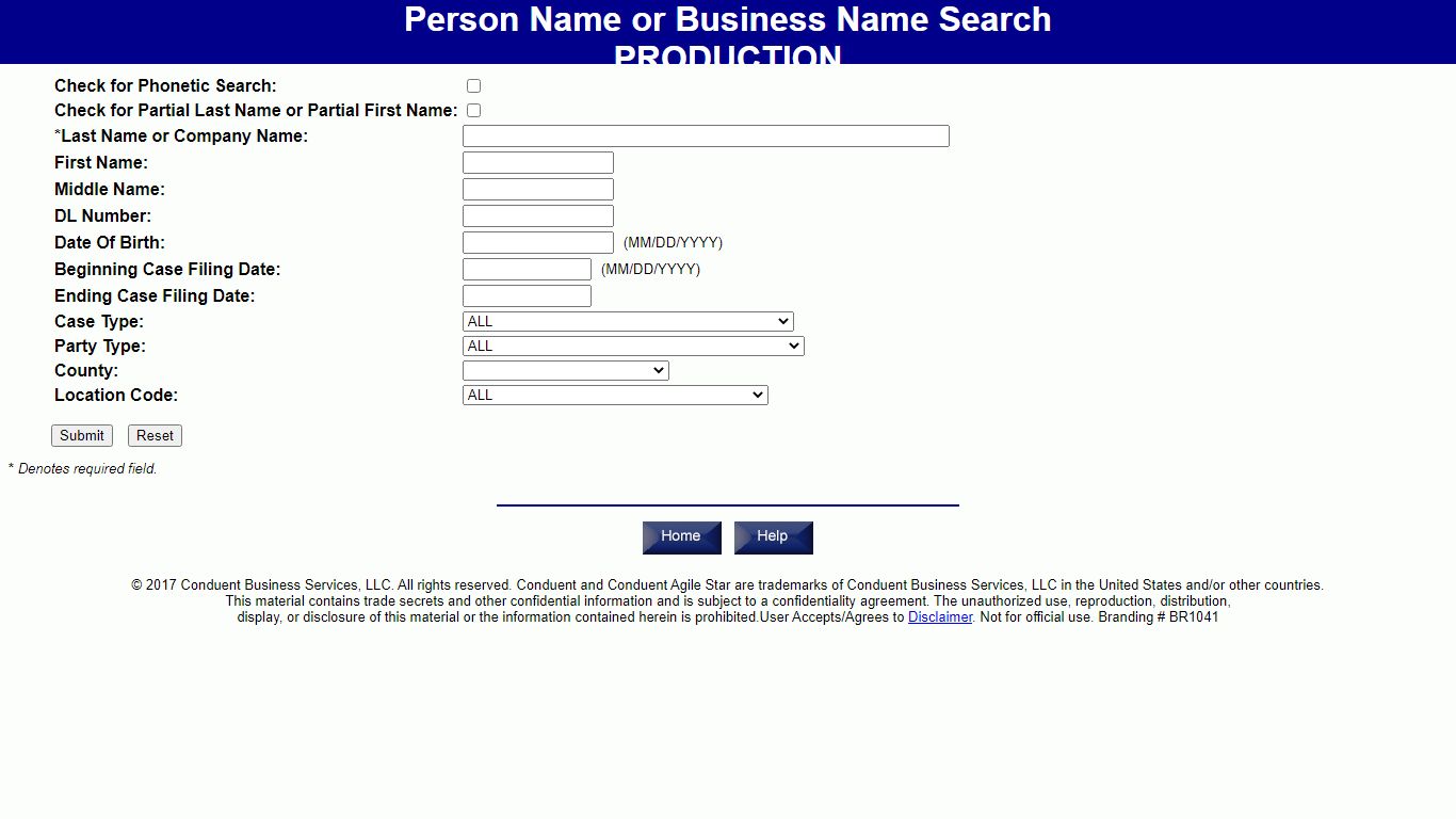 Person Name or Business Name Search - arcourts.gov